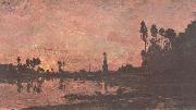 Charles-Francois Daubigny Sonnenuntergang an der Oise oil on canvas